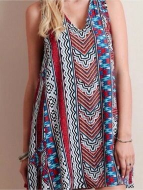 MINKPINK Multicolor Aztec Print Sandals - Black, Red, Blue, White